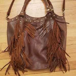 Raj Leather Fringe Bag